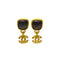 VINTAGE CHANEL EARRINGS COCOMARK SQUARE COLOR STONE GOLD ACCESSORY 97A 90322127
