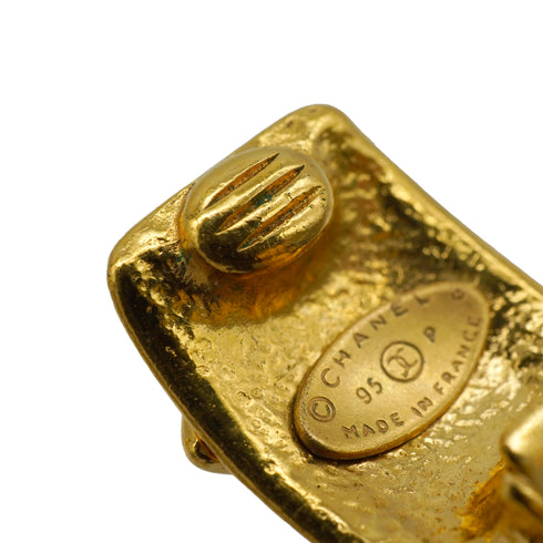 VINTAGE CHANEL EARRINGS COCOMARK SQUARE GOLD ACCESSORY 95P 90339679
