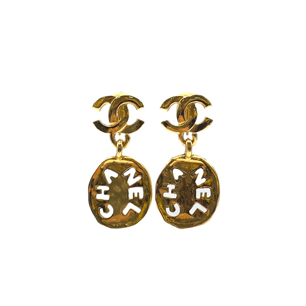 VINTAGE CHANEL EARRINGS COCOMARK SWING ACCESSORY 90326644