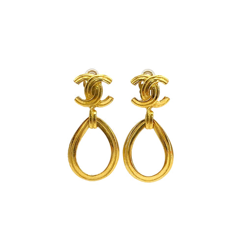 VINTAGE CHANEL EARRINGS COCOMARK SWING ACCESSORY 96P 90327608
