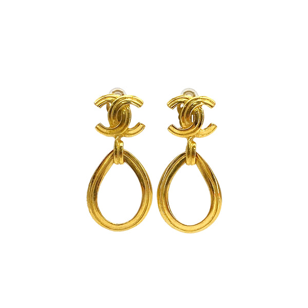 VINTAGE CHANEL EARRINGS COCOMARK SWING ACCESSORY 96P 90327608