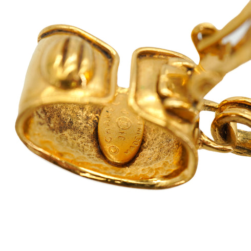VINTAGE CHANEL EARRINGS COCOMARK SWING GOLD ACCESSORY 94P 90333713