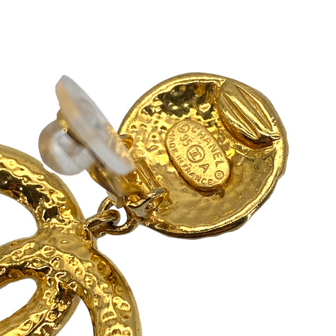 VINTAGE CHANEL EARRINGS COCOMARK SWING GOLD ACCESSORY 95A 90319610