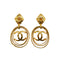 VINTAGE CHANEL EARRINGS COCOMARK SWING GOLD ACCESSORY 95P 90334237