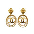 VINTAGE CHANEL EARRINGS COCOMARK SWING GOLD ACCESSORY 95P 90334237