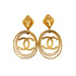 VINTAGE CHANEL EARRINGS COCOMARK SWING GOLD ACCESSORY 95P 90334237
