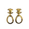 VINTAGE CHANEL EARRINGS COCOMARK SWING GOLD ACCESSORY 96P 90323114