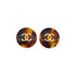 VINTAGE CHANEL EARRINGS COCOMARK TORTOISESHELL BROWN ACCESSORY 97P 90325783