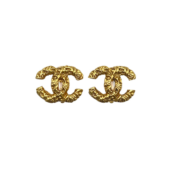 VINTAGE CHANEL EARRINGS COCOMARK GOLD ACCESSORY 93A 90325354