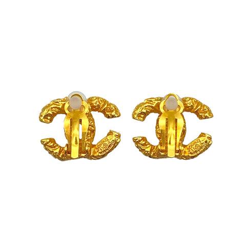 VINTAGE CHANEL EARRINGS COCOMARK GOLD ACCESSORY 93A 90325354