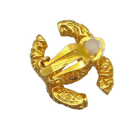 VINTAGE CHANEL EARRINGS COCOMARK GOLD ACCESSORY 93A 90325354