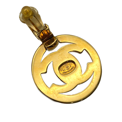 VINTAGE CHANEL EARRINGS COCOMARK TURN LOCK GOLD ACCESSORY 97P 90325302