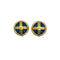 VINTAGE CHANEL EARRINGS COLOR STONE LOGO BLUE GOLD ACCESSORY 94A 90319607