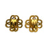 VINTAGE CHANEL EARRINGS FLOWER COCOMARK TURQUOISE BLUE GOLD ACCESSORY 95P 90326643