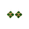 VINTAGE CHANEL EARRINGS GRIPOIX COCOMARK GREEN GOLD ACCESSORY 94A 90339168