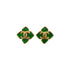 VINTAGE CHANEL EARRINGS GRIPOIX COCOMARK GREEN GOLD ACCESSORY 94A 90339168