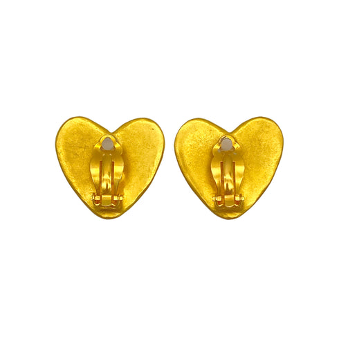 VINTAGE CHANEL EARRINGS HEART COCOMARK ACCESSORY 95P 90325353