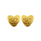 VINTAGE CHANEL EARRINGS HEART COCOMARK GOLD ACCESSORY 95P 90330707