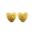 VINTAGE CHANEL EARRINGS HEART COCOMARK GOLD ACCESSORY 95P 90330707