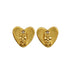 VINTAGE CHANEL EARRINGS HEART COCOMARK GOLD ACCESSORY 95P 90330707