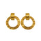 VINTAGE CHANEL EARRINGS HOOP LOGO GOLD ACCESSORY 28 90338278