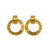 VINTAGE CHANEL EARRINGS HOOP LOGO GOLD ACCESSORY 28 90338278