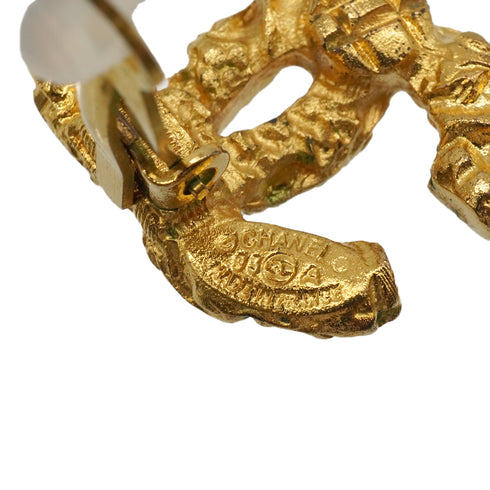 VINTAGE CHANEL EARRINGS LAVA COCOMARK GOLD ACCESSORY 93A 90337712