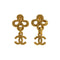 VINTAGE CHANEL EARRINGS LAVA COCOMARK SWING GOLD ACCESSORY 93A 90337714