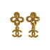 VINTAGE CHANEL EARRINGS LAVA COCOMARK SWING GOLD ACCESSORY 93A 90337714