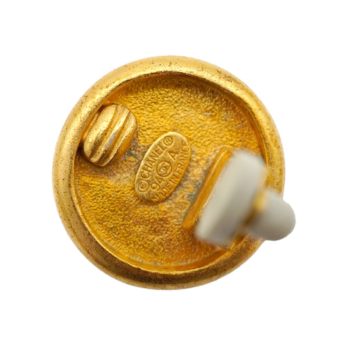 VINTAGE CHANEL EARRINGS LOGO BUTTON MOTIF ACCESSORY 94A 90326610