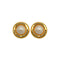 VINTAGE CHANEL EARRINGS LOGO FAUX PEARL ROUND GOLD ACCESSORY 90338258