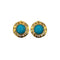 VINTAGE CHANEL EARRINGS LOGO TURQUOISE BLUE GOLD ACCESSORY 90323116