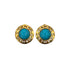 VINTAGE CHANEL EARRINGS LOGO TURQUOISE BLUE GOLD ACCESSORY 90323116