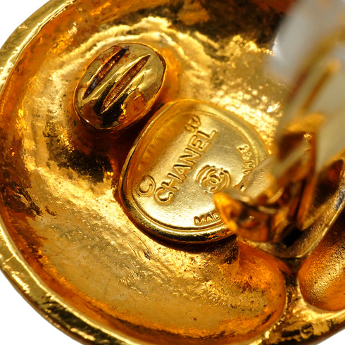 VINTAGE CHANEL EARRINGS MADEMOISELLE ROUND GOLD ACCESSORY 90348347