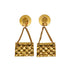 VINTAGE CHANEL EARRINGS MATELASSE BAG MOTIF GOLD ACCESSORY 23 90326639