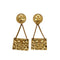 VINTAGE CHANEL EARRINGS MATELASSE BAG MOTIF GOLD ACCESSORY 26 90330663