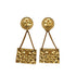 VINTAGE CHANEL EARRINGS MATELASSE BAG MOTIF GOLD ACCESSORY 26 90330663