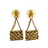 VINTAGE CHANEL EARRINGS MATELASSE BAG MOTIF GOLD ACCESSORY 26 90330663