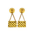 VINTAGE CHANEL EARRINGS MATELASSE BAG MOTIF GOLD ACCESSORY 29 90327611