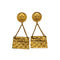 VINTAGE CHANEL EARRINGS MATELASSE BAG MOTIF GOLD ACCESSORY 95A 90331379