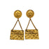 VINTAGE CHANEL EARRINGS MATELASSE BAG MOTIF GOLD ACCESSORY 95A 90331379