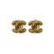VINTAGE CHANEL EARRINGS MATELASSE COCOMARK GOLD ACCESSORY 90312673