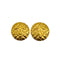 VINTAGE CHANEL EARRINGS MATELASSE COCOMARK ROUND GOLD ACCESSORY 23 90327877