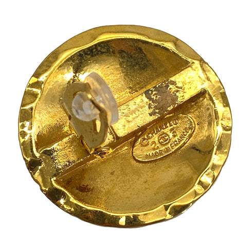 VINTAGE CHANEL EARRINGS MATELASSE COCOMARK ROUND GOLD ACCESSORY 23 90327877