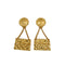 VINTAGE CHANEL EARRINGS MATELLASSE MOTIF COCOMARK SWING GOLD ACCESSORY 93A 90349286