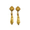 VINTAGE CHANEL EARRINGS NECKTIE MOTIF COCOMARK SWING GOLD ACCESSORY 90338907