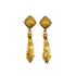 VINTAGE CHANEL EARRINGS NECKTIE MOTIF COCOMARK SWING GOLD ACCESSORY 90338907