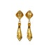 VINTAGE CHANEL EARRINGS NECKTIE MOTIF COCOMARK SWING GOLD ACCESSORY 90338907