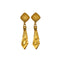 VINTAGE CHANEL EARRINGS NECKTIE MOTIF COCOMARK SWING GOLD ACCESSORY 90331871
