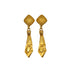 VINTAGE CHANEL EARRINGS NECKTIE MOTIF COCOMARK SWING GOLD ACCESSORY 90331871